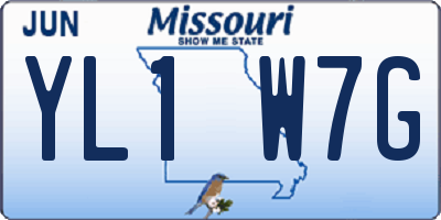 MO license plate YL1W7G