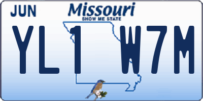 MO license plate YL1W7M