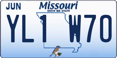 MO license plate YL1W7O