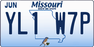 MO license plate YL1W7P