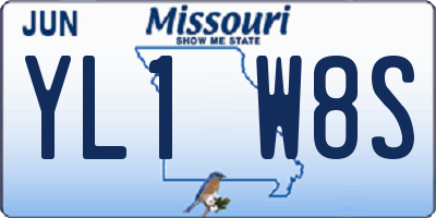 MO license plate YL1W8S