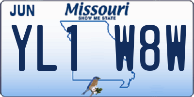 MO license plate YL1W8W