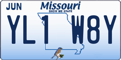 MO license plate YL1W8Y