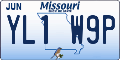 MO license plate YL1W9P