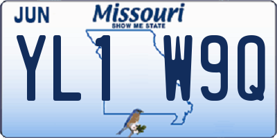 MO license plate YL1W9Q