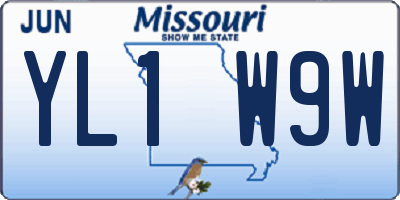 MO license plate YL1W9W