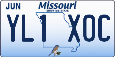 MO license plate YL1X0C