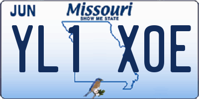 MO license plate YL1X0E