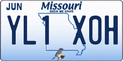 MO license plate YL1X0H