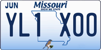 MO license plate YL1X0O