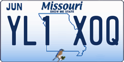 MO license plate YL1X0Q