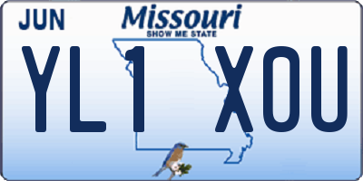 MO license plate YL1X0U