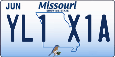 MO license plate YL1X1A