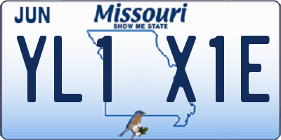 MO license plate YL1X1E