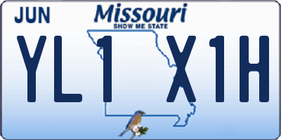 MO license plate YL1X1H