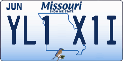 MO license plate YL1X1I