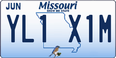 MO license plate YL1X1M