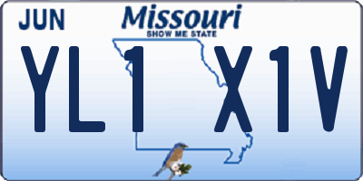 MO license plate YL1X1V