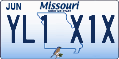 MO license plate YL1X1X