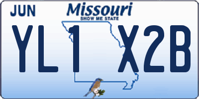 MO license plate YL1X2B
