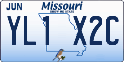 MO license plate YL1X2C