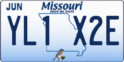MO license plate YL1X2E