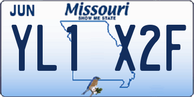 MO license plate YL1X2F