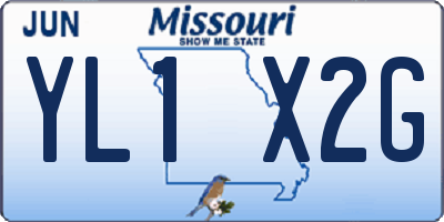 MO license plate YL1X2G