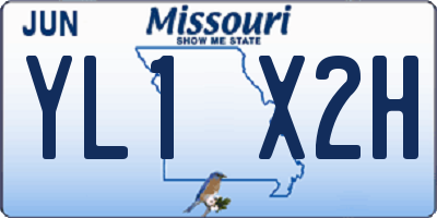 MO license plate YL1X2H
