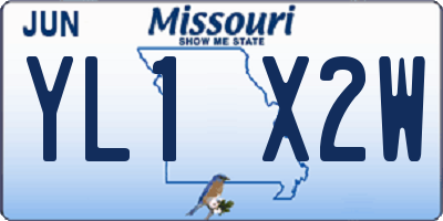 MO license plate YL1X2W
