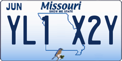 MO license plate YL1X2Y