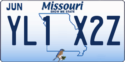 MO license plate YL1X2Z