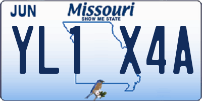 MO license plate YL1X4A