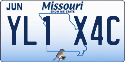 MO license plate YL1X4C
