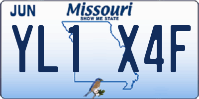MO license plate YL1X4F