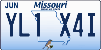 MO license plate YL1X4I