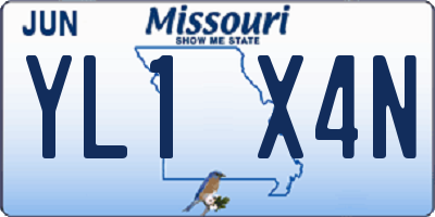 MO license plate YL1X4N