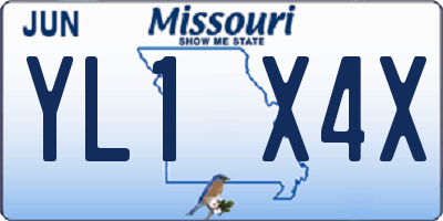 MO license plate YL1X4X