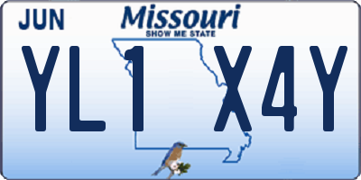 MO license plate YL1X4Y