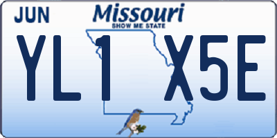 MO license plate YL1X5E