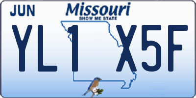 MO license plate YL1X5F