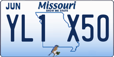 MO license plate YL1X5O