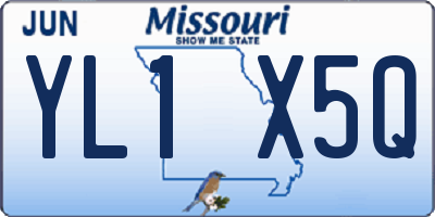 MO license plate YL1X5Q