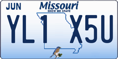 MO license plate YL1X5U
