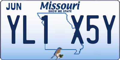 MO license plate YL1X5Y