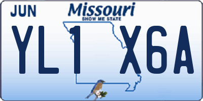 MO license plate YL1X6A