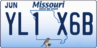 MO license plate YL1X6B