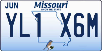 MO license plate YL1X6M