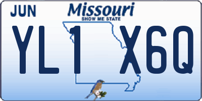 MO license plate YL1X6Q