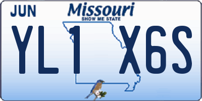 MO license plate YL1X6S